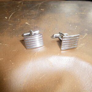 Men's Sterling Silver Cufflinks - Sleek Modern Style